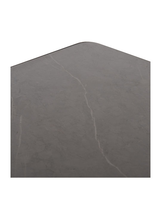 HomeMarkt Rechteckige Tischplatte aus Aluminium in Grau-Marmor 120x80cm HM6656.05