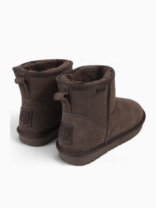 Braune Damen-Lederstiefeletten