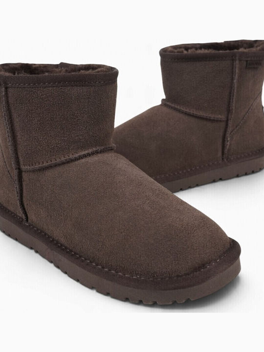 Braune Damen-Lederstiefeletten