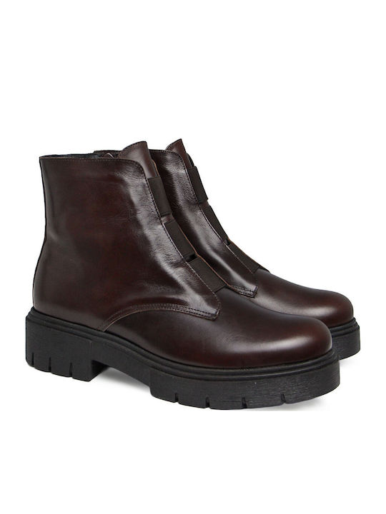 Leather Women's Ankle Boots Brown