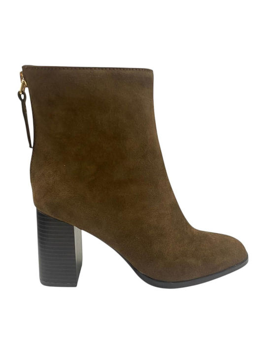 Lederne Damen-Stiefeletten in Cognac