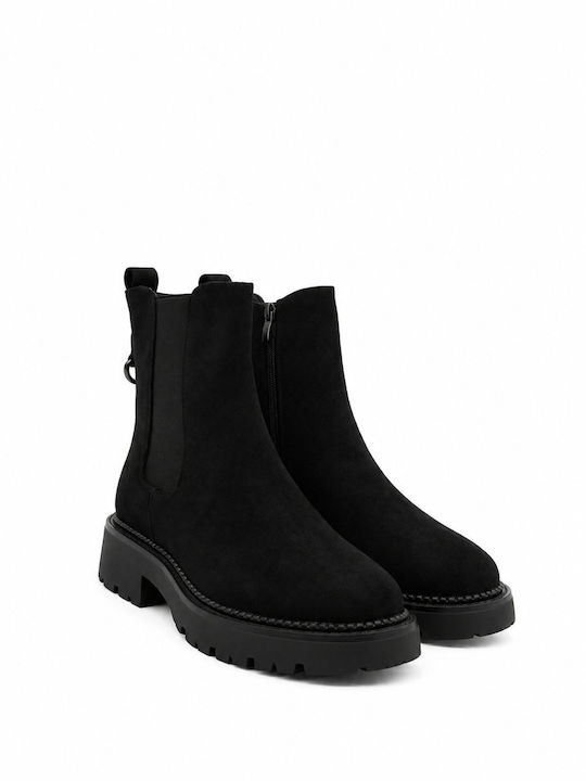 Suede Women's Chelsea Ankle Boots Black