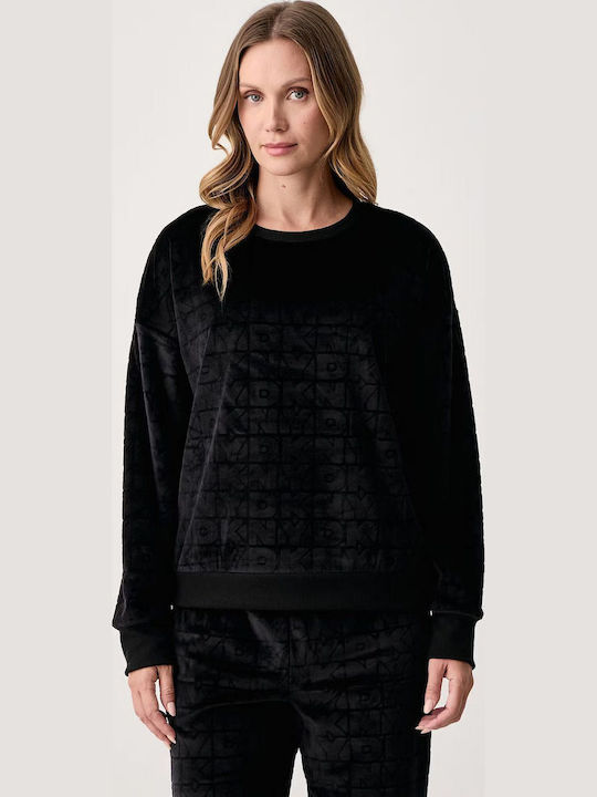 DKNY Χειμερινό Γυναικείο Σετ Πιτζάμας Black
