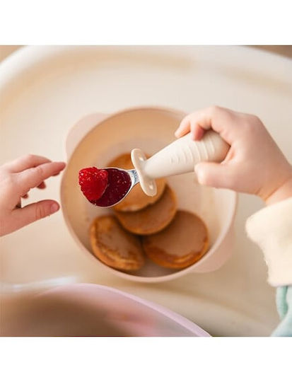 Babyono Βρεφικό Σετ Κουτάλι & Πιρούνι από Σιλικόνη Γαλάζιο 2τμχ