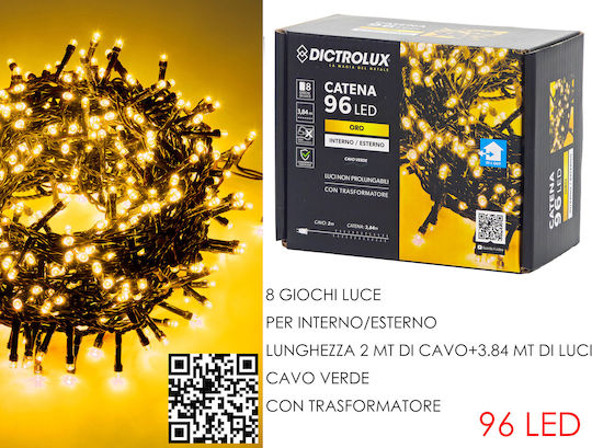 96 Λαμπάκια LED 3.84μ. Θερμό Λευκό σε Σειρά 96 Λαμπάκια LED 3.84μ. Θερμό Λευκό σε Σειρά