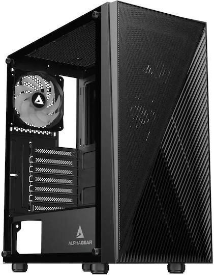 Shifter Gaming Midi Tower Computer Case with Side Window and RGB Lighting Black