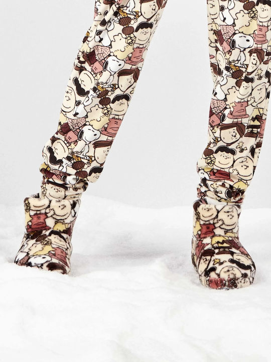 Damen-Winterhausschuhe Stiefeletten Mehrfarbig