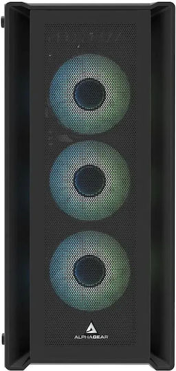 Purifier V2 Mesh Gaming Midi Tower Computer Case with Side Window and ARGB Lighting Black