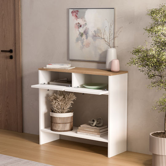 Fenrir Wooden Console Table White/Natural L90xW32xH81.8cm