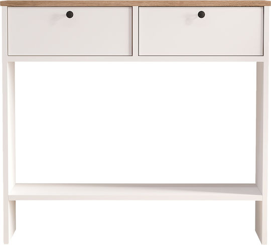 Fenrir Wooden Console Table White/Natural L90xW32xH81.8cm