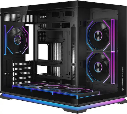 Ironclad Mark 2 Gaming Micro Tower Computer Case with Side Window and ARGB Lighting Black