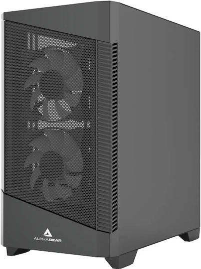 Monarch Gaming Mini Tower Computer Case with Side Window and RGB Lighting Black