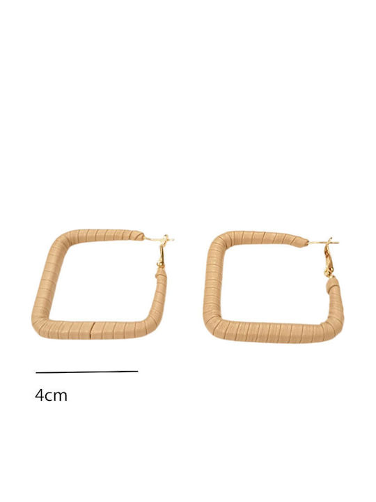 Beige Square Earrings