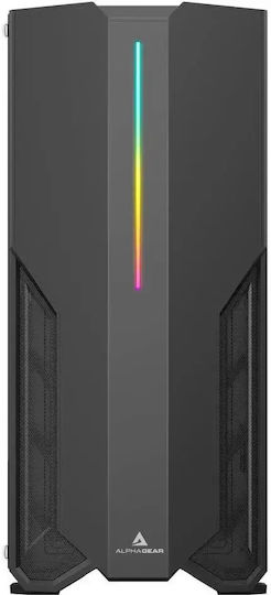 Primalist Gaming Midi Tower Computer Case with RGB Lighting Black