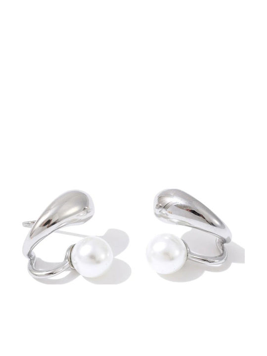 Gold Steel Pearl Earrings B3105 Gold Gold Steel Pearl Earrings B3105 Gold