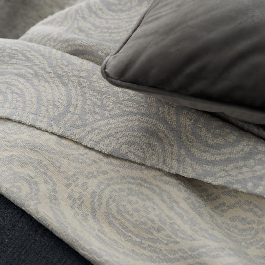Gofis Home Three-Seater Sofa Throw Chenille 180x310cm Silver Grey 448/15