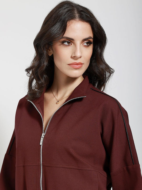 Women's Athletic Cardigan Burgundy