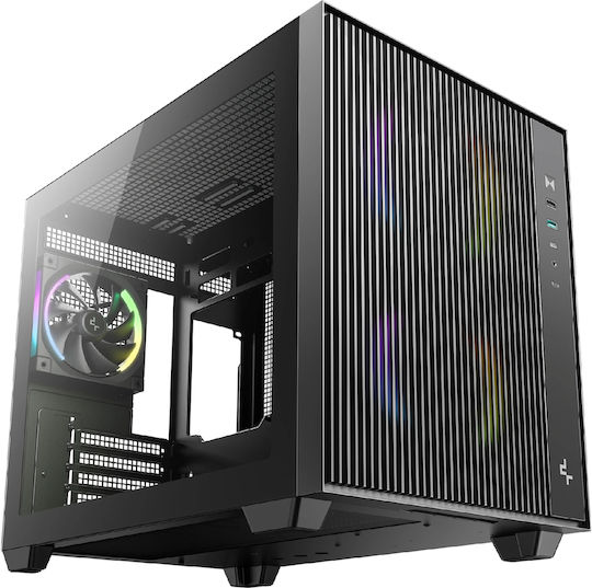 CG330 MESH 3F Gaming Micro Tower Computer Case with Side Window and ARGB Lighting Black