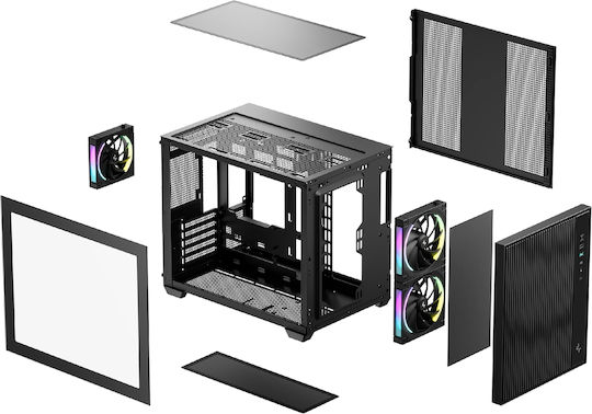 CG330 MESH 3F Gaming Micro Tower Computer Case with Side Window and ARGB Lighting Black