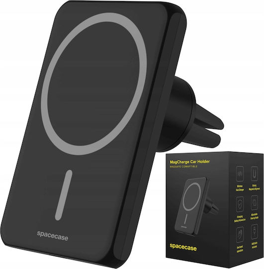 Spacecase Suport Auto pentru Telefon Mobil cu Încărcare Wireless MagSafe Negru