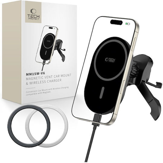 Tech-Protect Стойка За Телефон С Безжично Зареждане 15W MagSafe Черна Tech-Protect Стойка За Телефон С Безжично Зареждане 15W MagSafe Черна