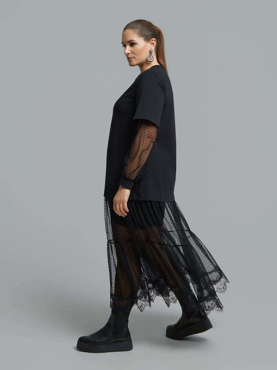 Maxi T-shirt Φόρεμα Μαύρο