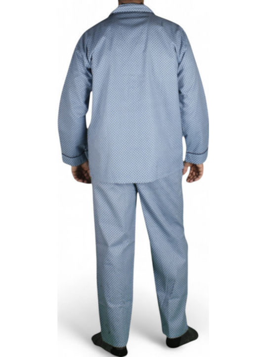 Collection Winterlicher Herrenpyjama aus Baumwolle Blau