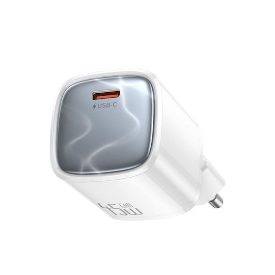 Mcdodo Зарядно Устройство с Вграден GaN Кабел с USB-C Порт 45W Quick Charge 3.0 Бял (Nano 45)