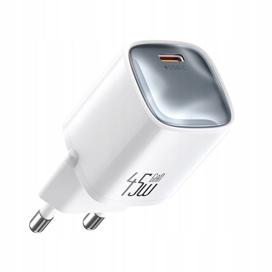 Mcdodo Зарядно Устройство с Вграден GaN Кабел с USB-C Порт 45W Quick Charge 3.0 Бял (Nano 45)