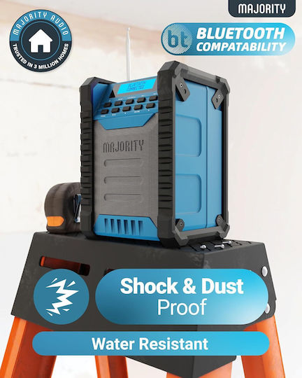 Landbeach Portable Bluetooth Jobsite Dab+ Ηχείο Bluetooth 30W με Ραδιόφωνο και Διάρκεια Μπαταρίας έως 28 ώρες Γαλάζιο
