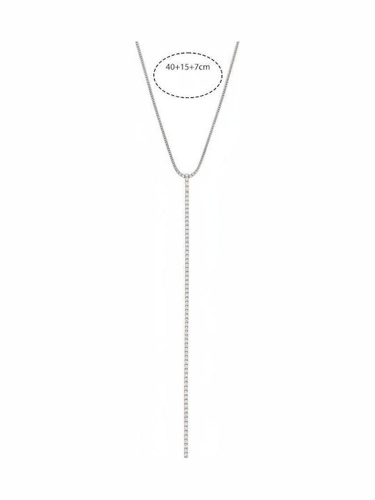Halskette aus Stahl mit Zirkon