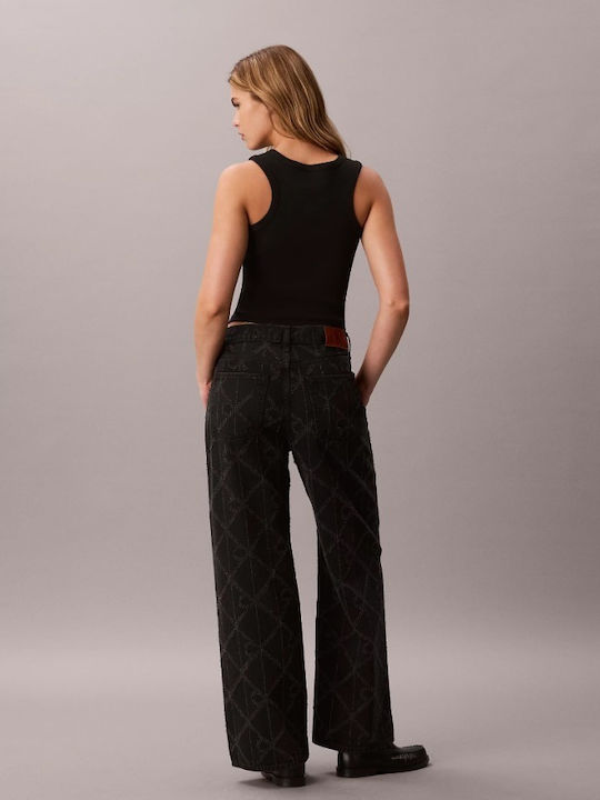 Low-Rise Women's Baggy Jeans Black