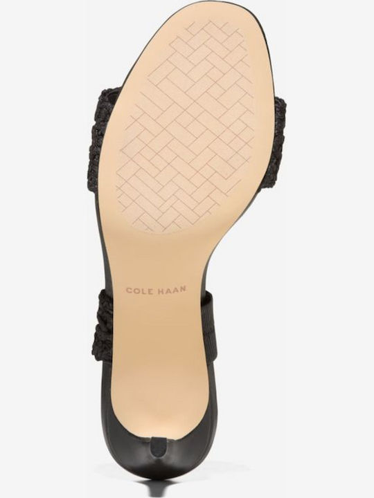 Woven Black Leather Women's Sandals