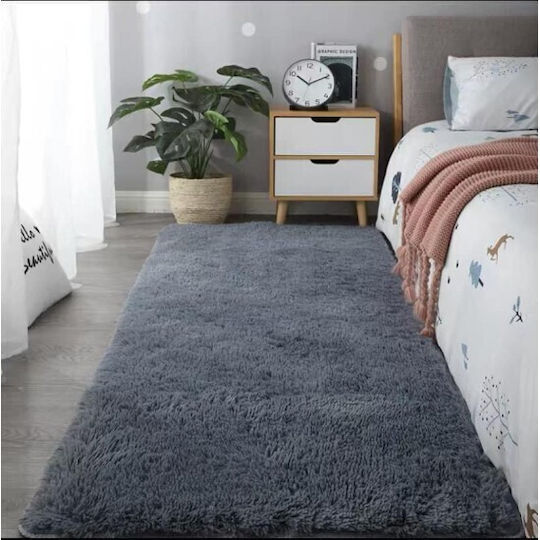 Kraft World 160x230cm Αντιολισθητικό Shaggy Γκρί Ανοιχτό