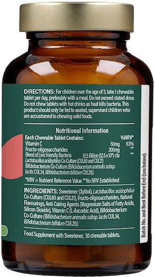 Holland & Barrett Nahrungsergänzungsmittel mit Probiotika 30 Kautabletten Erdbeere