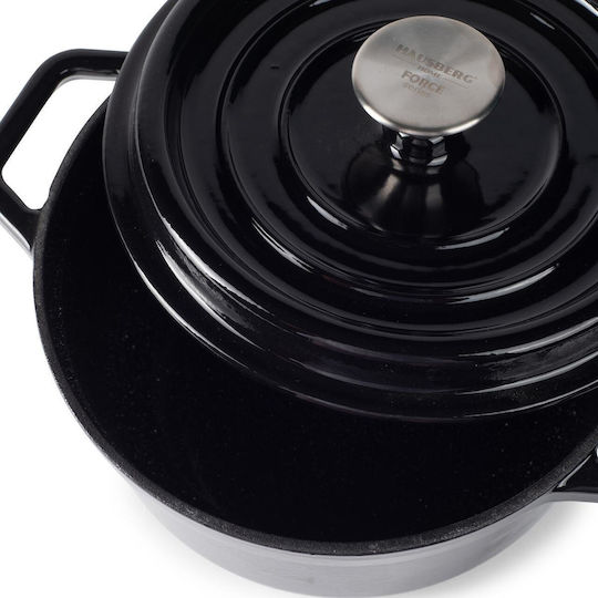 Hausberg Round Cast Iron Dutch Oven 24cm 4.3lt
