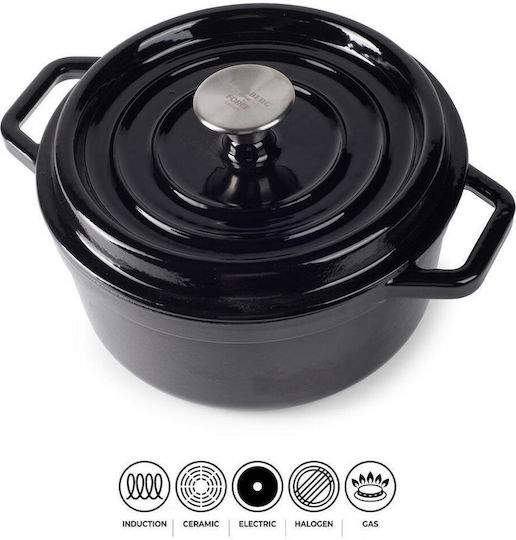 Hausberg Round Cast Iron Dutch Oven 24cm 4.3lt