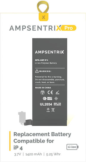 Replacement Battery Iphone 4 Ampsentrix Pro