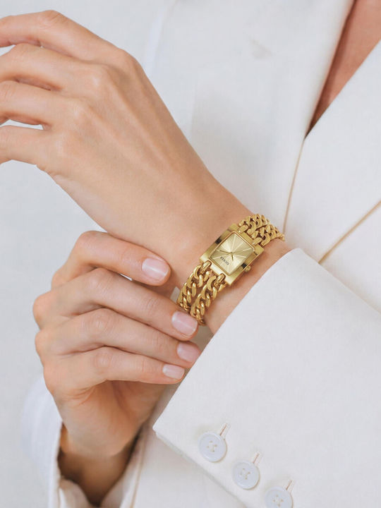 Women's 27mm Battery-Powered Watch with Gold Stainless Steel Bracelet