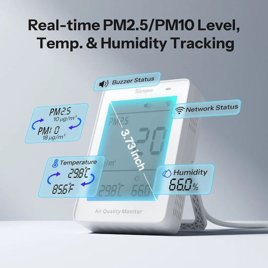 Sonoff AirGuard PM2.5/PM10 Μετρητής Αερίου PM2.5