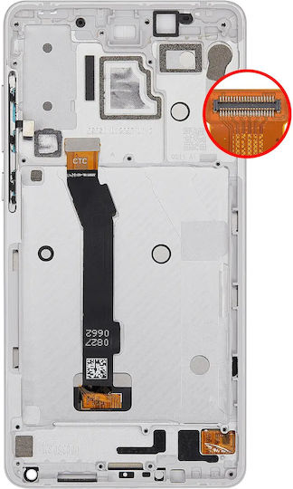 LCD-Baugruppe mit Rahmen für Xiaomi Mi Mix 2s, Aftermarket Plus, Weiß