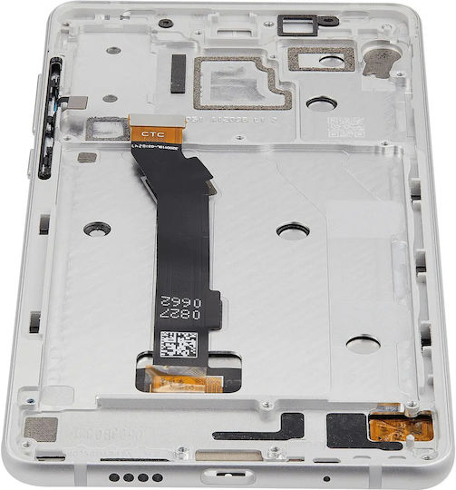 LCD-Baugruppe mit Rahmen für Xiaomi Mi Mix 2s, Aftermarket Plus, Weiß
