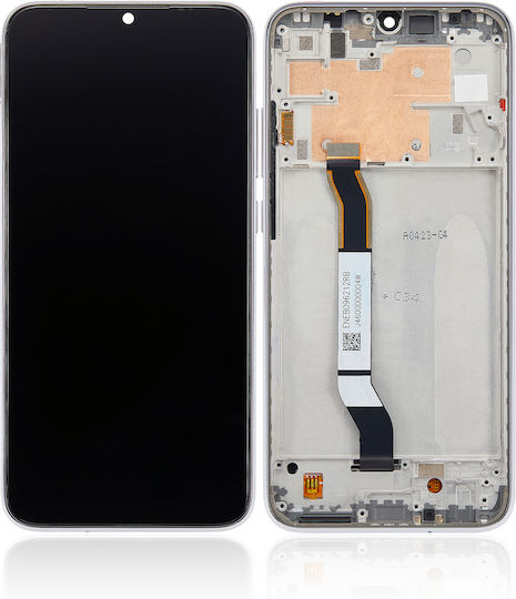 LCD Модул с рамка Xiaomi Redmi Note 8 Redmi Note 8 2021 Aftermarket Plus Лунно бял