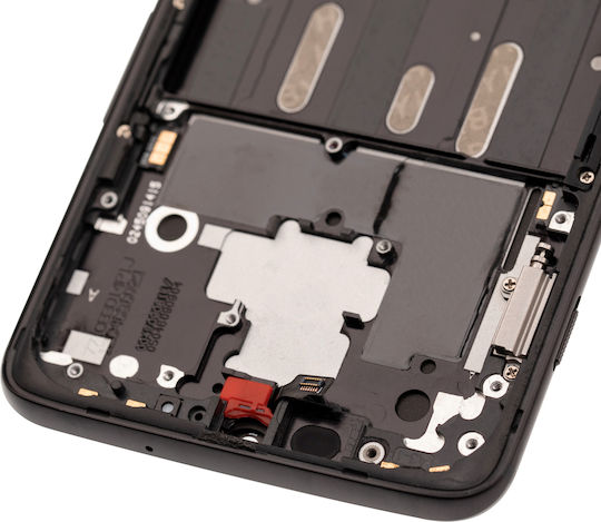 OLED Displayeinheit mit Rahmen OnePlus 6T A6010 A6013 Aftermarket Plus Mitternachtsschwarz