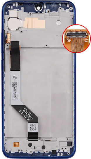 LCD-Baugruppe mit Rahmen für Xiaomi Redmi Note 7 7 Pro Aftermarket Plus Neptune Blue