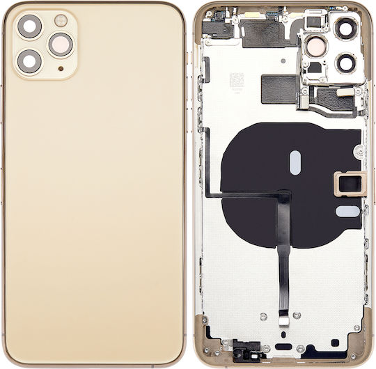 Rückgehäuse mit Vorinstallierten Kleinteilen iPhone 11 Pro Max Ohne Logo Aftermarket Plus Gold