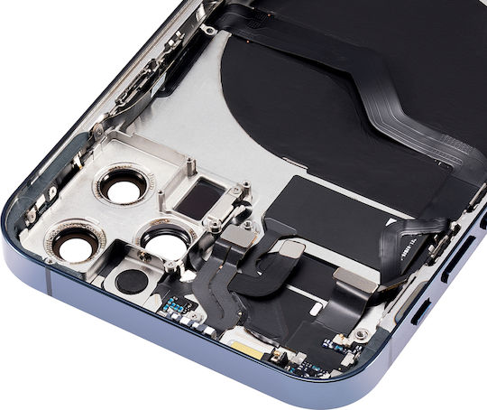 Заден корпус с малки части за iPhone 12 Pro, версия за САЩ, съвместим заместител, Pacific Blue