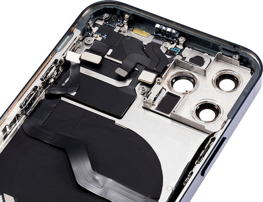 Заден корпус с малки части за iPhone 12 Pro, версия за САЩ, съвместим заместител, Pacific Blue
