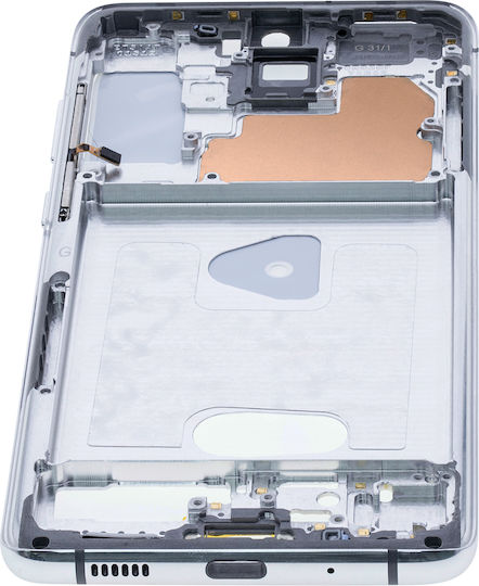 Ramă mediană pentru Samsung Galaxy S20 Plus, Alb Noros
