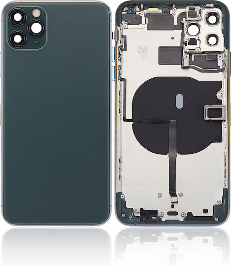 Back Housing W Small Components Pre-installed Iphone 11 Pro Max No Logo Aftermarket Plus Midnight Green